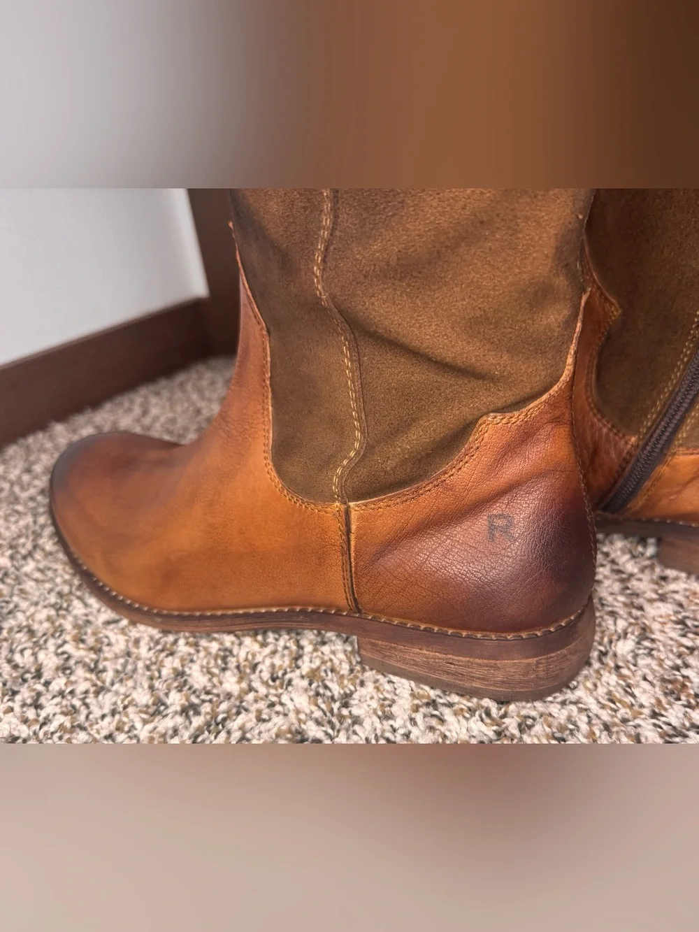 ROAN by Bed Stu Natty Women’s 7.5 Brown Leather Suede Tall Riding Boots